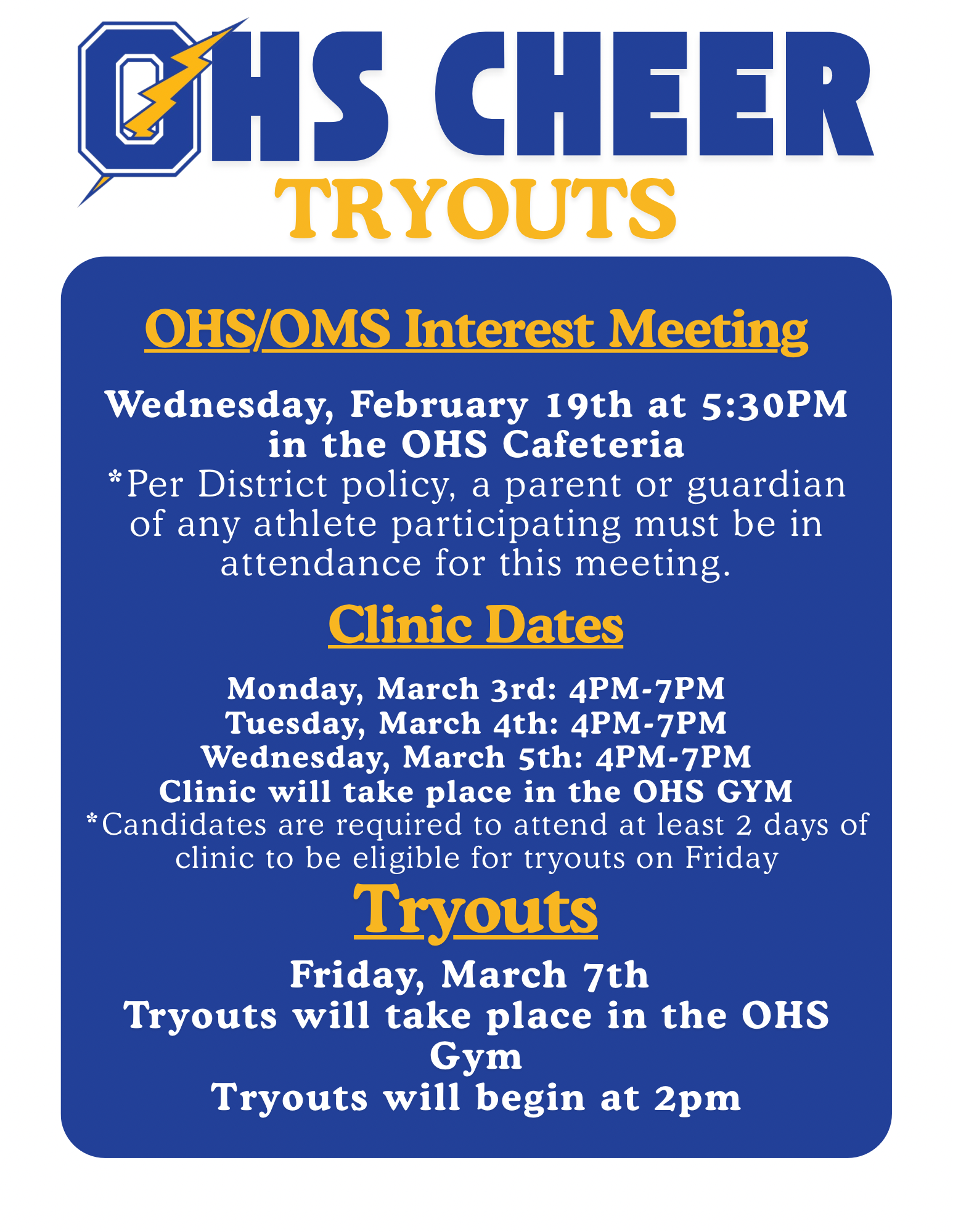 Tryouts